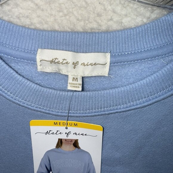 Michigan Spellout Sweatshirt Women's Medium State of Mine Light Blue NWT - Picture 4 of 9
